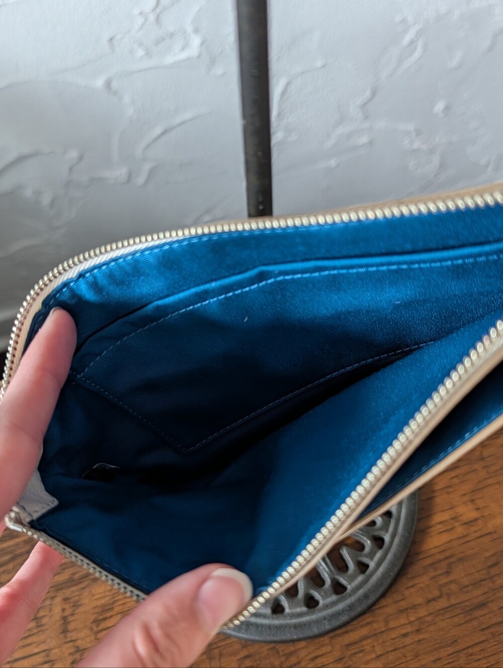 Coach Cream Leather Wristlet Clutch - Picture 6 of 6